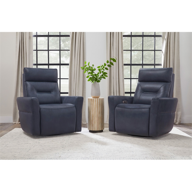 Parker Living Remmington Vintage Navy Power Swivel Glider Recliner Two Pack