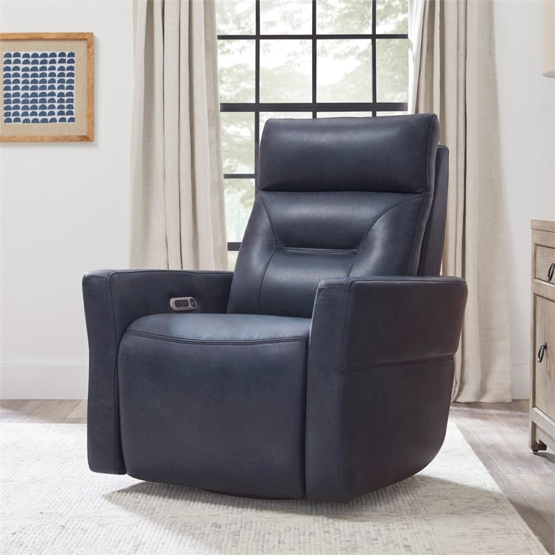 Parker Living Remmington Vintage Navy Power Swivel Glider Recliner Two Pack