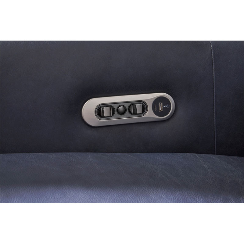 Parker Living Remmington Vintage Navy Power Swivel Glider Recliner Two Pack