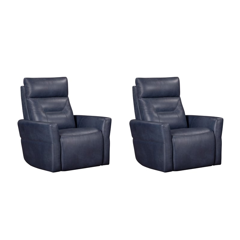 Parker Living Remmington Vintage Navy Power Swivel Glider Recliner Two Pack