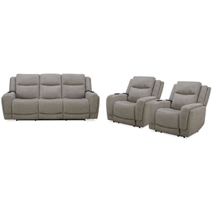 Parker Living Penfield Frappe Power Reclining Sofa and Two Recliners