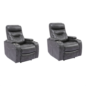 parker living origin power flint power reclining home theater recliner two pack