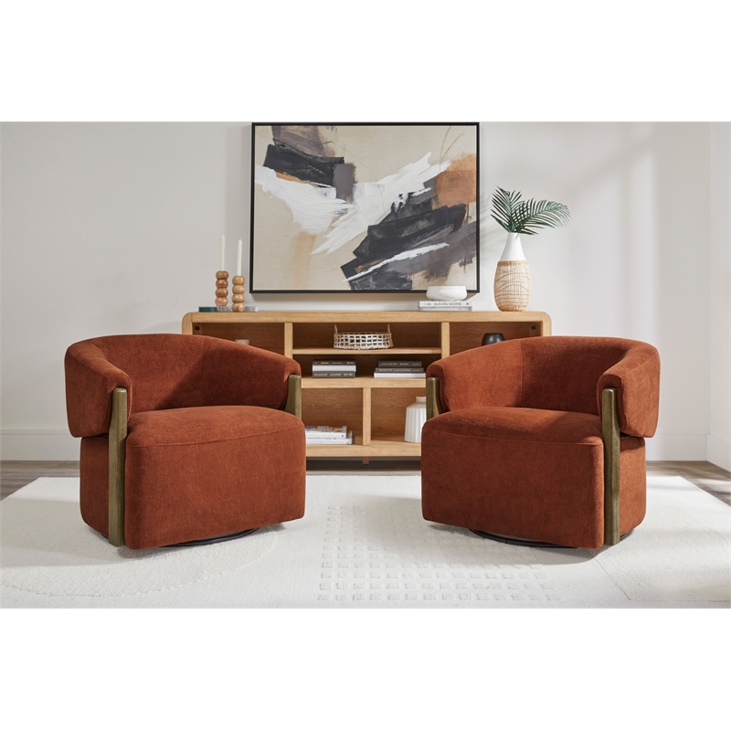 Parker Living Finley Island Rust Swivel Accent Chair Two Pack