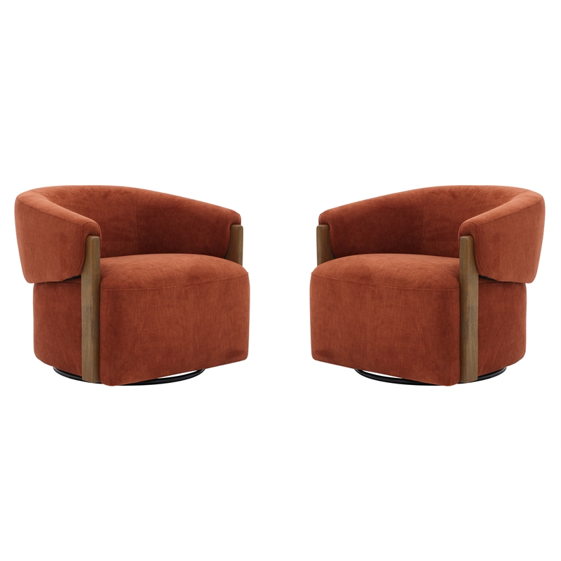 Parker Living Finley Island Rust Swivel Accent Chair Two Pack