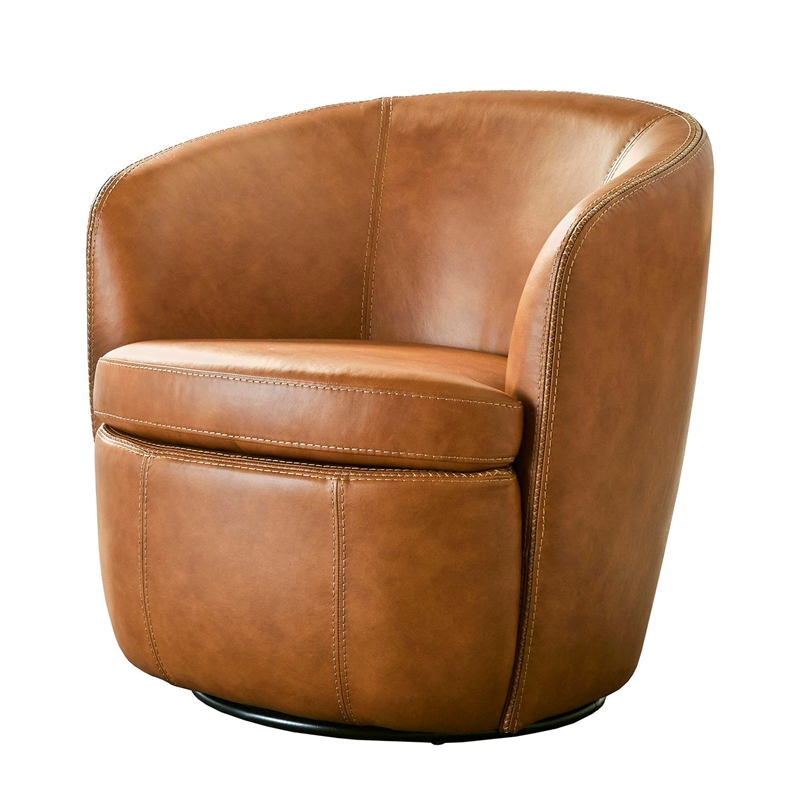 Parker Living Barolo Genuine Italian Leather Swivel Club Chair Two Pack