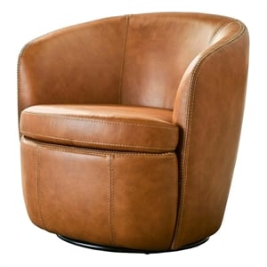 Parker Living Barolo Vintage Caramel Genuine Italian Leather Swivel Club Chair