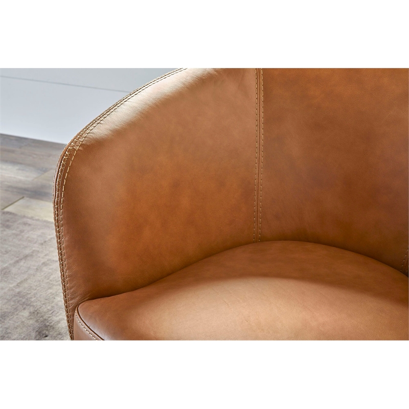 Parker Living Barolo Vintage Caramel Genuine Italian Leather Swivel Club Chair