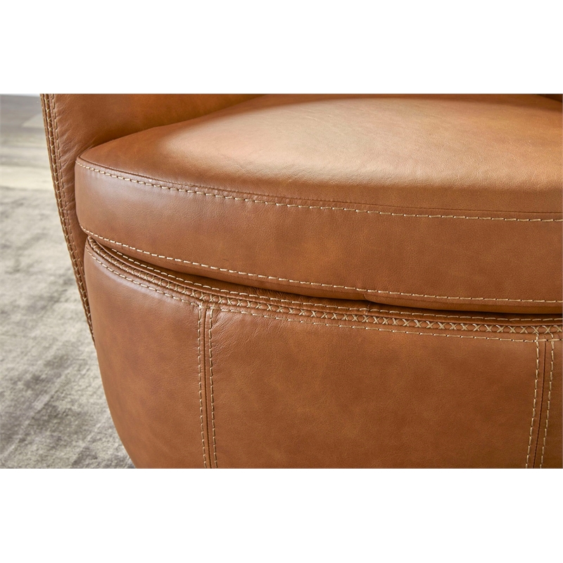 Parker Living Barolo Vintage Caramel Genuine Italian Leather Swivel Club Chair