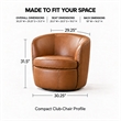 Parker Living Barolo Vintage Caramel Genuine Italian Leather Swivel Club Chair