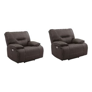 parker living spartacus chocolate power recliner two pack