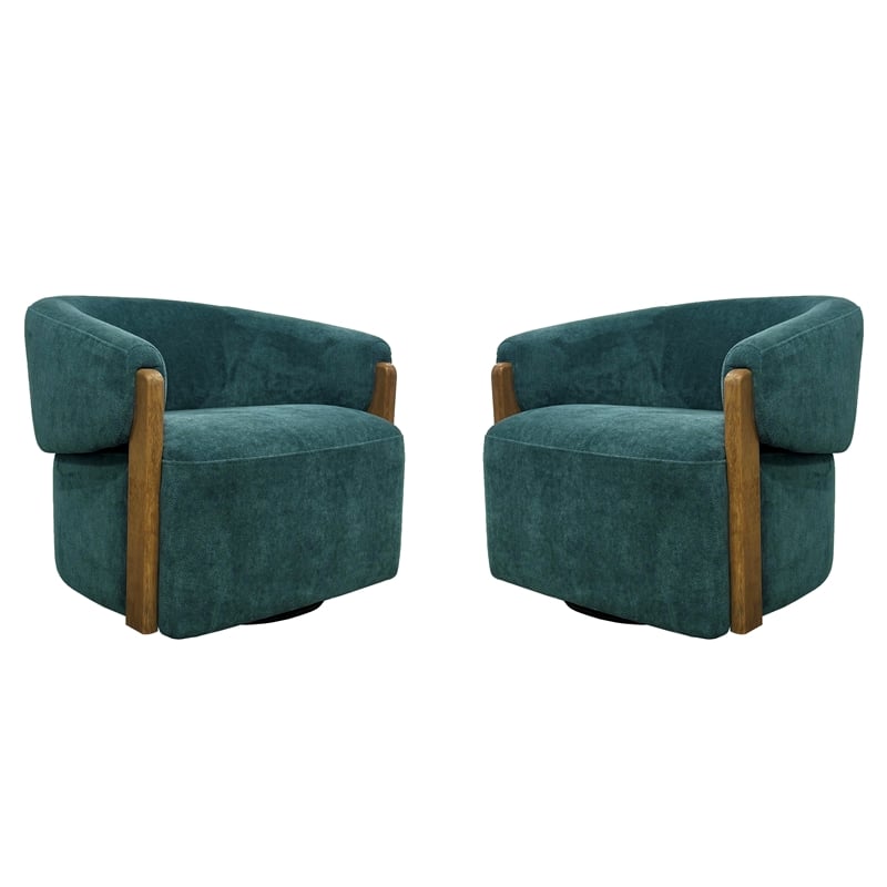 Parker Living Finley Island Teal Swivel Accent Chair Two Pack