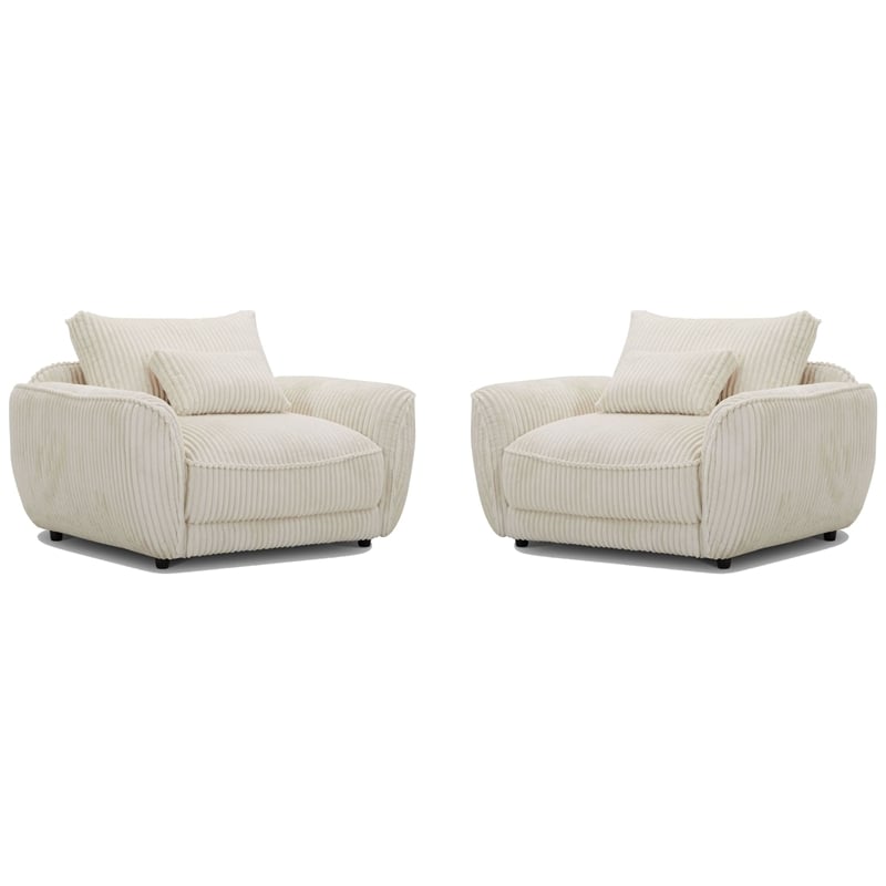 Parker Living Utopia Mega Ivory Chair and A Half with Lumbar Pillow Two Pack
