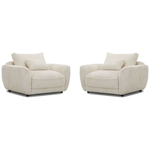 Parker Living Utopia Mega Ivory Chair and A Half with Lumbar Pillow Two Pack