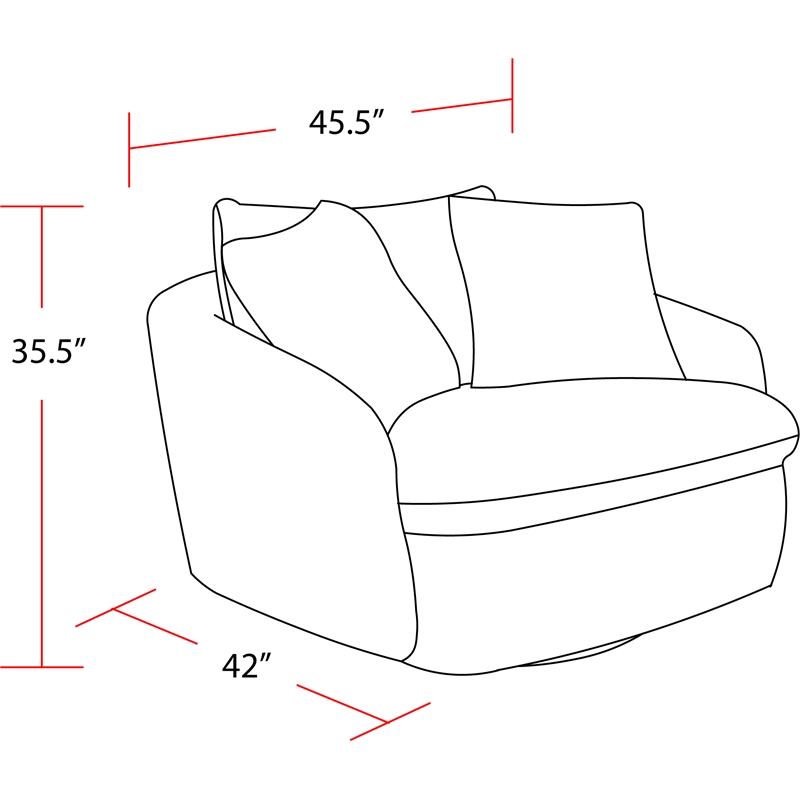 Parker Living Boomer Mega Ivory Large Swivel Chair with 2 Toss Pillows Two Pack