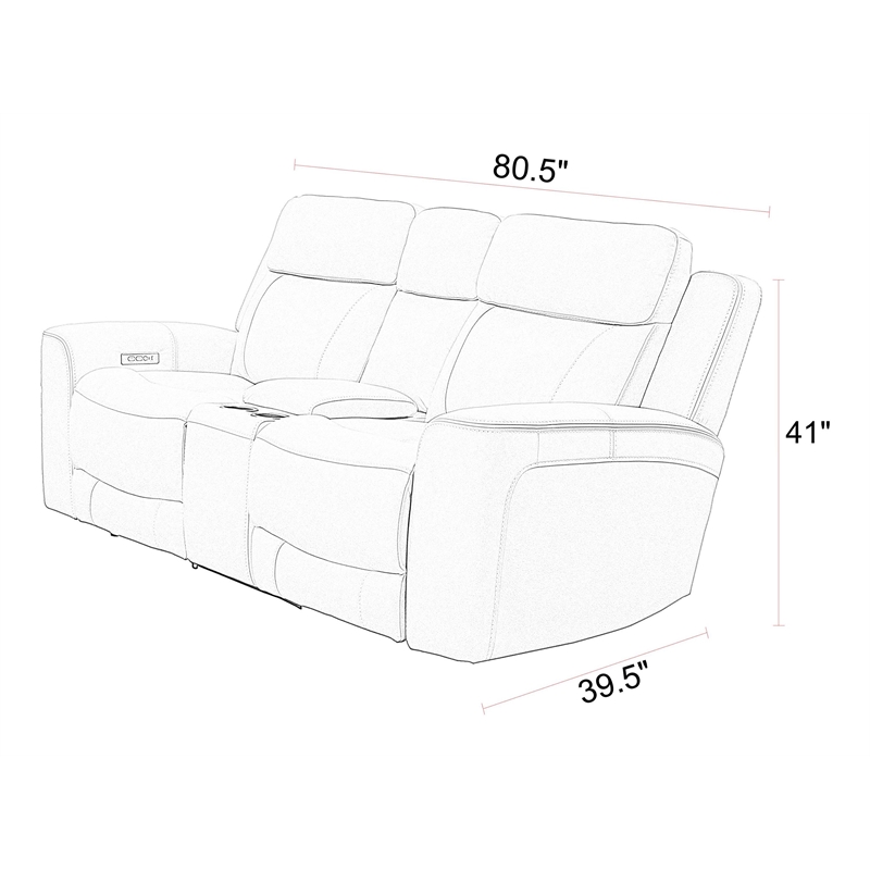 Parker Living Calgary Stone Power Console Loveseat
