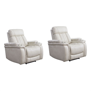 parker living royce fantom ivory power recliner two pack