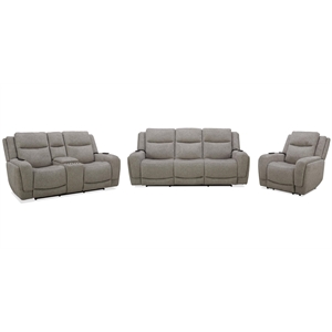 Parker Living Penfield Frappe Power Reclining Sofa Loveseat and Recliner