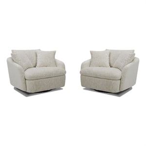 Parker Living Boomer Utopia Sand Large Swivel Chair with 2 Toss Pillows Two Pack