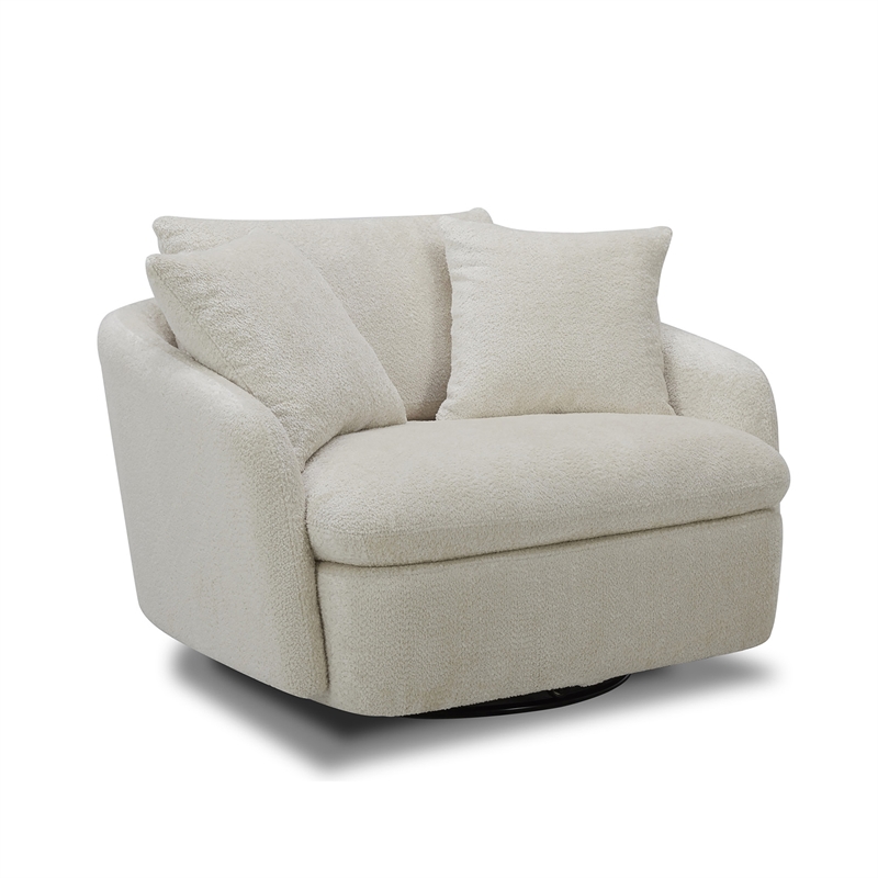 Parker Living Boomer Utopia Sand Large Swivel Chair with 2 Toss Pillows Two Pack