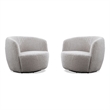 Parker Living Carina Bloke Cotton Swivel Barrel Chair Two Pack