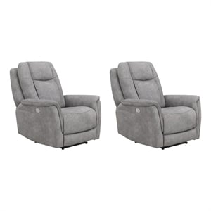 Parker Living Linus Hudson Grey Zero Gravity Power Recliner Two Pack