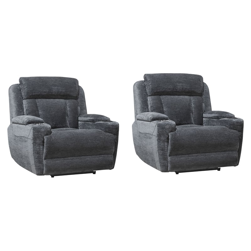 Parker Living Dalton Lucky Charcoal Power Recliner Two Pack