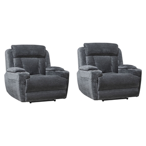 Parker Living Dalton Lucky Charcoal Power Recliner Two Pack