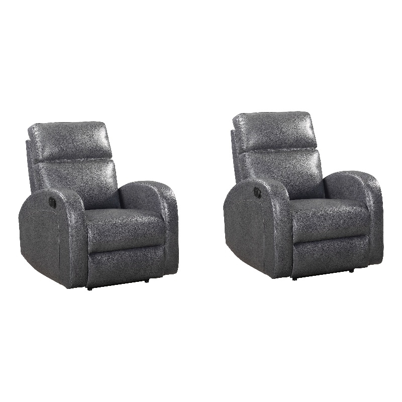 Parker Living Devin Pebble Grey Manual Recliner Two Pack