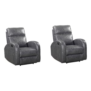parker living devin pebble grey manual recliner two pack