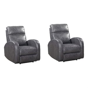 parker living devin pebble grey power recliner two pack