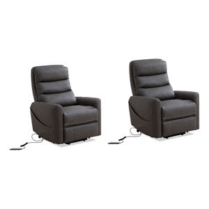parker living hercules-haze power lift recliner articulating headrest two pack