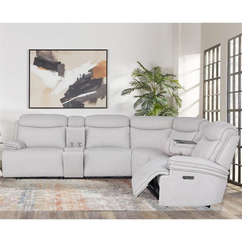 Parker Living Alpine - Airy Snow 6 Piece Power Reclining Sectional