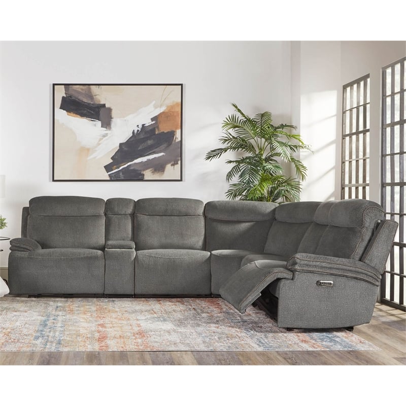 Parker Living Alpine - Airy Midnight 6 Piece Power Reclining Sectional