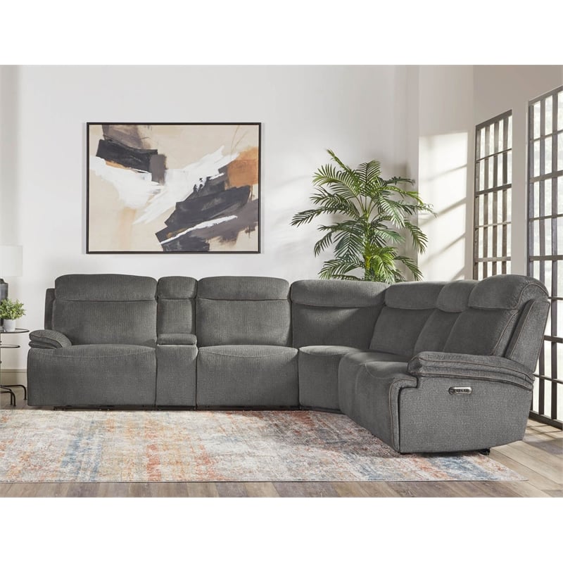 Parker Living Alpine - Airy Midnight 6 Piece Power Reclining Sectional