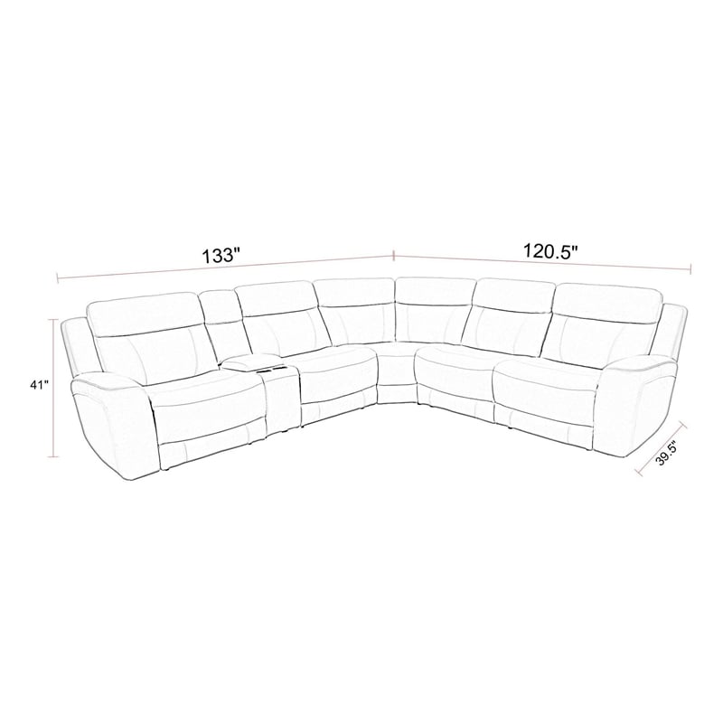Parker Living Calgary - Autumn Umber 6 Piece Power Reclining Sectional