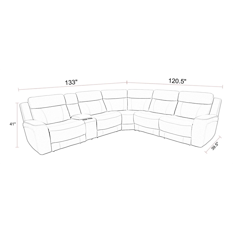 Parker Living Calgary - Stone 6 Piece Power Reclining Sectional
