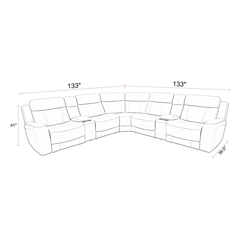 Parker Living Calgary - Stone 7 Piece Power Reclining Sectional
