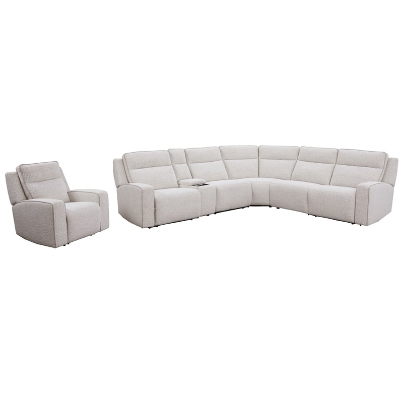 Parker Living Lancaster - Fluffy River Rock 6 Piece Power Reclining Sectional