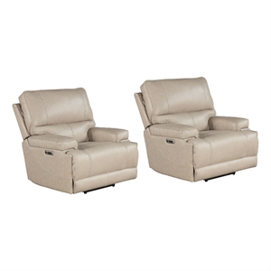 parker living whitman verona linen cordless power recliner two pack