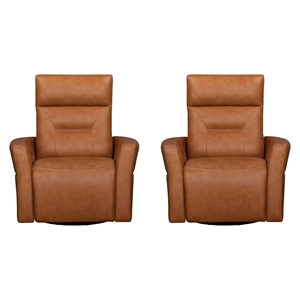Parker Living Remmington Vintage Caramel Power Swivel Glider Recliner Two Pack