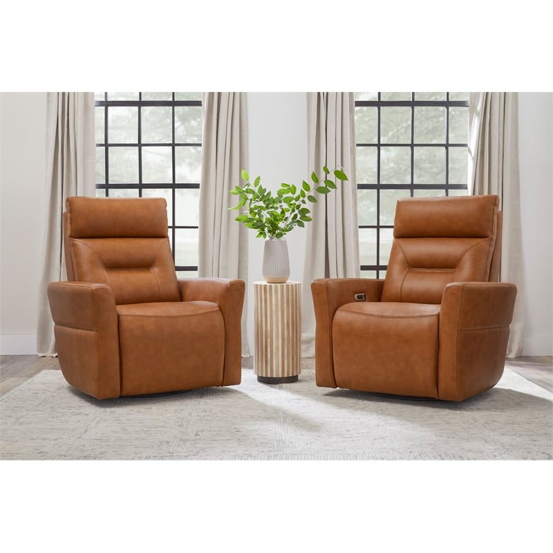 Parker Living Remmington Vintage Caramel Power Swivel Glider Recliner Two Pack