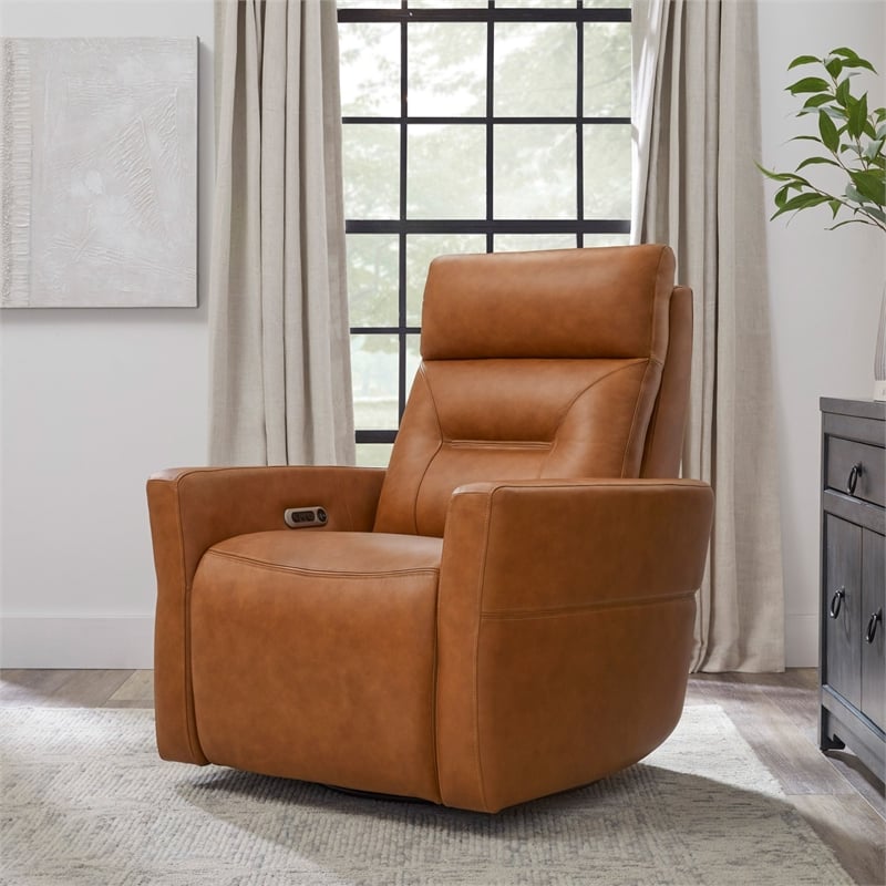 Parker Living Remmington Vintage Caramel Power Swivel Glider Recliner Two Pack