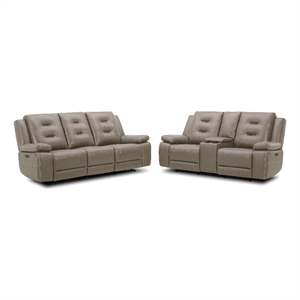 parker living caldwell - tahoe fog power reclining sofa and loveseat