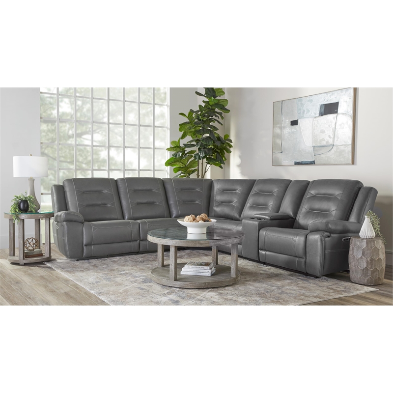 Parker Living Caldwell - Tahoe Fog 6 Piece Modular Power Reclining Sectional