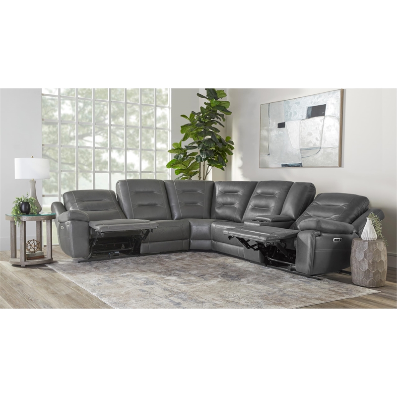 Parker Living Caldwell - Tahoe Fog 6 Piece Modular Power Reclining Sectional