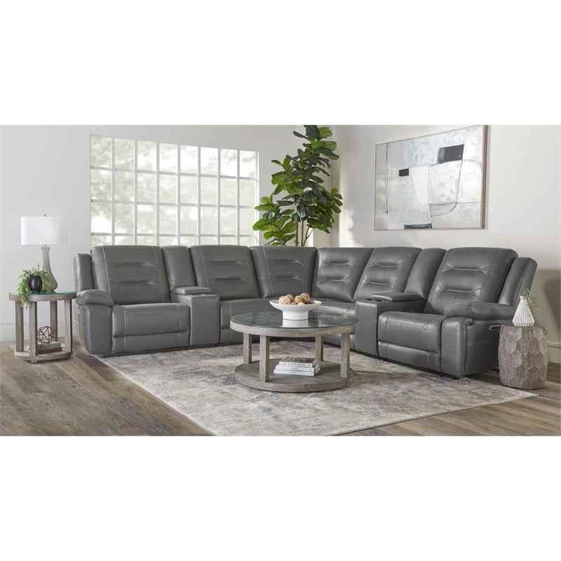 Parker Living Caldwell - Tahoe Fog 7 Piece Modular Power Reclining Sectional