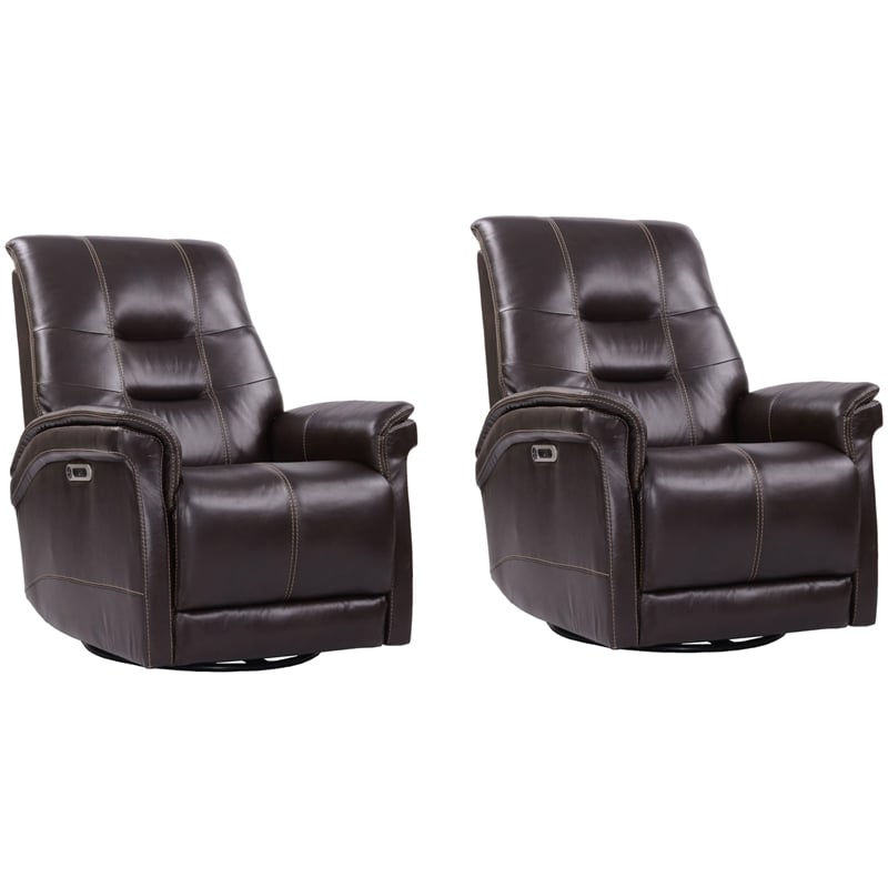 Parker Living Carnegie Verona Coffee Cordless Power Swivel Glider Recliner 2Pack