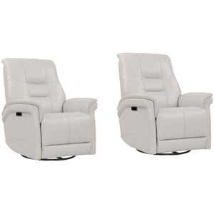 Parker Living Carnegie Verona Ivory Cordless Power Swivel Glider Recliner 2 Pack