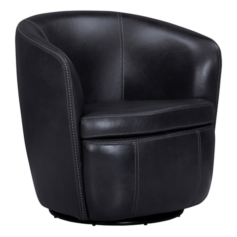 Parker Living Barolo - Vintage Onyx Genuine Italian Leather Swivel Club Chair