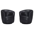 Parker Living Barolo Vintage Onyx Italian Leather Swivel Club Chair (Set of 2)